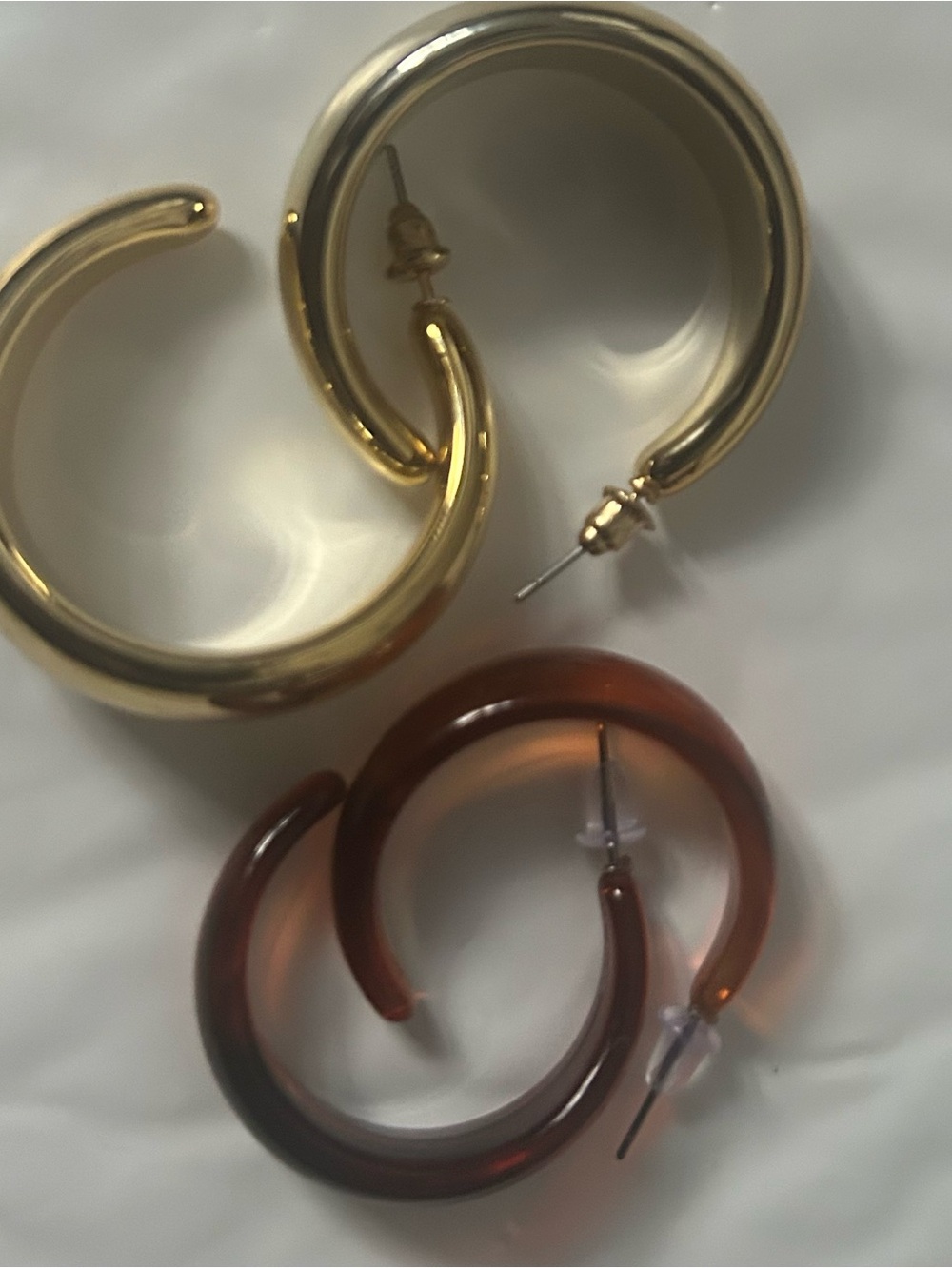 Gold and Tortoiseshell Hoop Earring Set - Women Jewelry